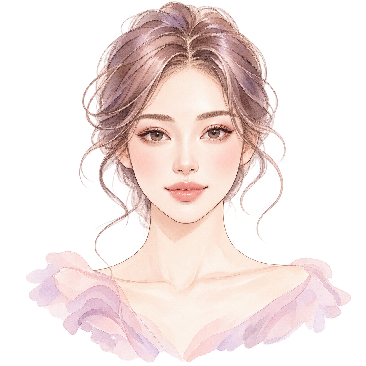 顔タイプ診断を表す女性の顔のイラスト