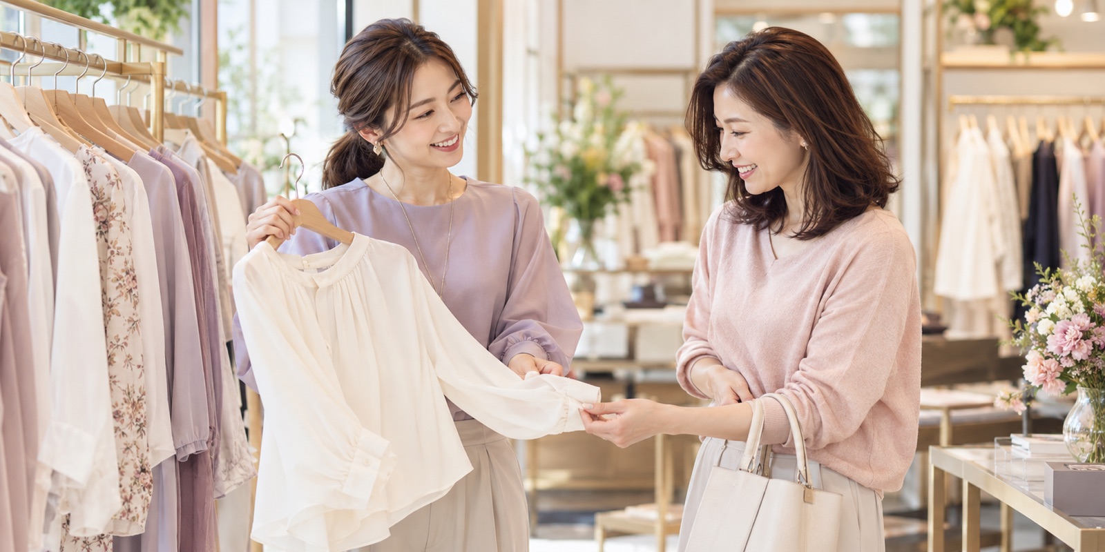 スタイリストと一緒に日常服を選ぶショッピング同行